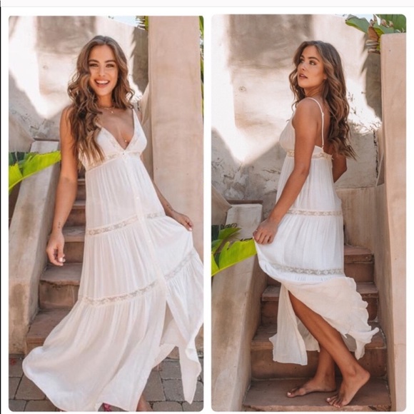 HauteCakes Boutique Dresses & Skirts - Deep V button down maxi dress